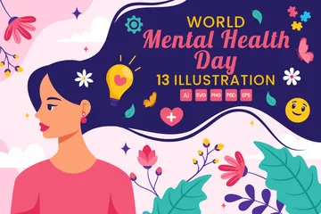 Journée mondiale de la santé mentale \ Pack d'Illustrations