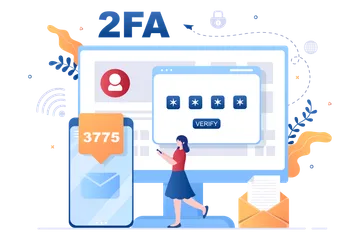 2FA Two Steps Authentication Illustration Pack