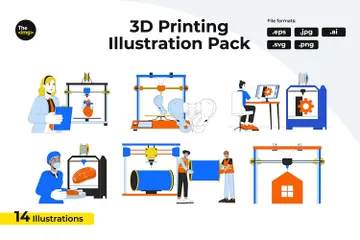 3D Printing Technology Illustration Pack