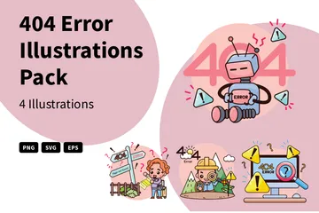 404 Error Illustration Pack