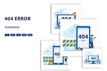 404 Error Illustration Pack