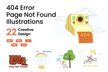 404 오류 - 페이지를 찾을 수 없음 일러스트레이션 팩