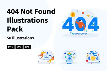 404 Nicht gefunden Illustrationspack