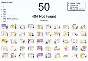404 Nicht gefunden Illustrationspack