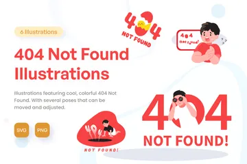 404 Not Found Illustration Pack