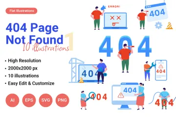 404 Page Not Found Part 1 Illustration Pack