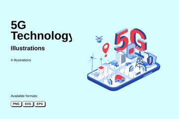 5G-Technologie Illustrationspack