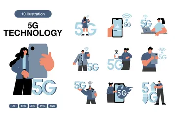 5G-Technologie Illustrationspack