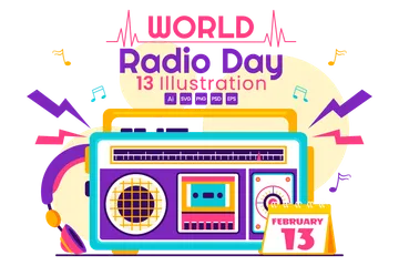 Journée mondiale de la radio Pack d'Illustrations