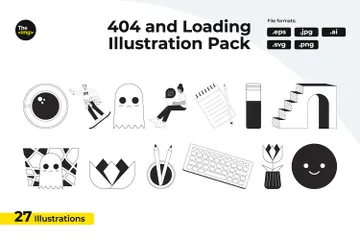 Abstraktion und Schreibwaren Illustrationspack