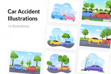 Accident de voiture Pack d'Illustrations