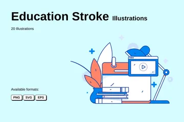 Educación Accidente Cerebrovascular Paquete de Ilustraciones