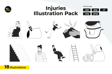 Accidentes con lesiones Paquete de Ilustraciones