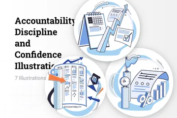 Accountability, Discipline And Confidence Illustration Pack