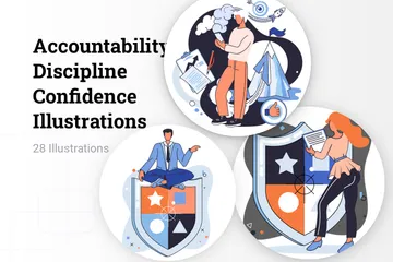 Accountability Discipline Confidence Illustration Pack