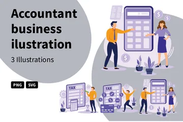 Accountant Business Illustration Pack