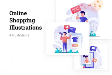 Shopping en ligne Pack d'Illustrations