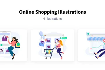 Shopping en ligne Pack d'Illustrations