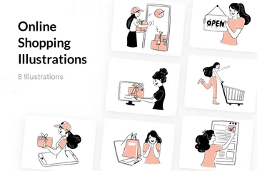 Shopping en ligne Pack d'Illustrations