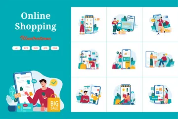 Shopping en ligne Pack d'Illustrations