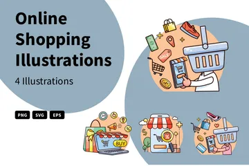 Shopping en ligne Pack d'Illustrations