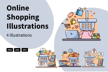 Shopping en ligne Pack d'Illustrations