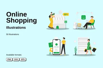 Shopping en ligne Pack d'Illustrations