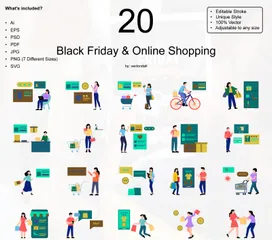 Shopping en ligne Pack d'Illustrations