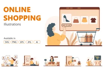 Shopping en ligne Pack d'Illustrations