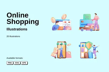 Shopping en ligne Pack d'Illustrations