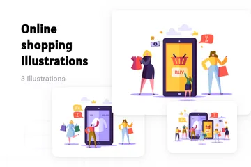 Shopping en ligne Pack d'Illustrations