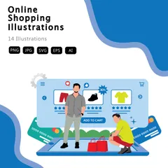 Shopping en ligne Pack d'Illustrations