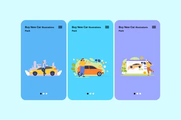 Acheter une nouvelle voiture Pack d'Illustrations