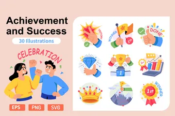 Achievement And Success Illustration Pack