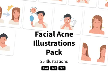 Acné facial Paquete de Ilustraciones