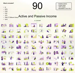 Active And Passive Income Illustration Pack