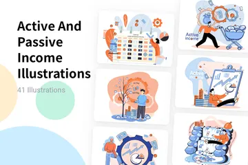 Active And Passive Income Illustration Pack