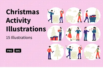 Actividad navideña Paquete de Ilustraciones