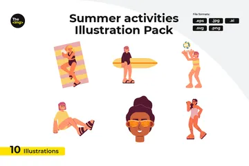 Actividad de ocio de verano Paquete de Ilustraciones