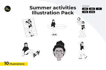 Actividad de ocio de verano Paquete de Ilustraciones