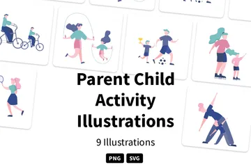 Actividad para padres e hijos Paquete de Ilustraciones