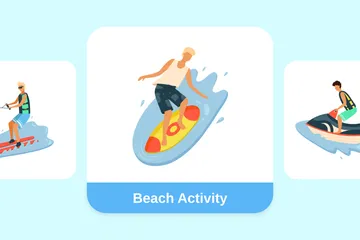 Actividad en la playa Paquete de Ilustraciones
