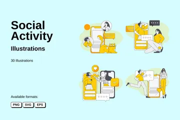 Actividad social Illustration Pack