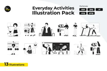 Actividades diarias Illustration Pack