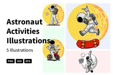 Actividades de astronautas Paquete de Ilustraciones
