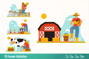 Actividades agrícolas Paquete de Ilustraciones