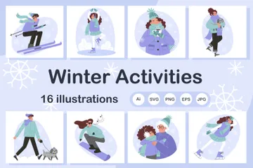 Actividades de invierno Paquete de Ilustraciones