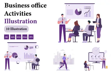 Actividades de oficina comercial Paquete de Ilustraciones