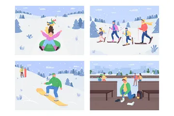 Actividades divertidas de invierno Paquete de Ilustraciones