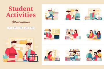 Actividades estudiantiles Paquete de Ilustraciones